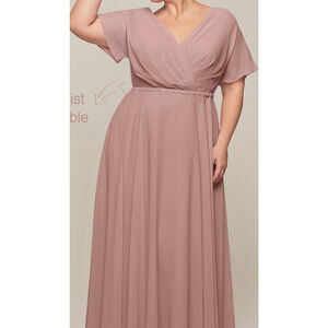 AW BRIDAL 14 1X plus Rose pink Ginny formal bridesmaid party maxi dress NEW B43